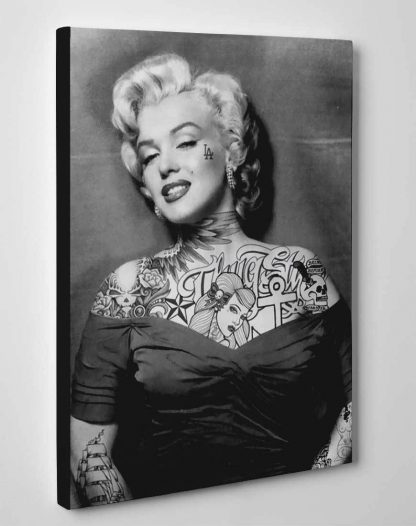 Marilyn-Monroe-Tattoo-LARGE-WALL-ART-Black-And-White-Canvas-351795664620