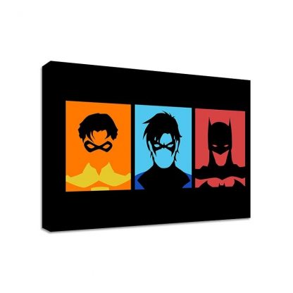 Batman-Robin-Minimalist-Framed-Canvas-Art-Print-Comic-Justice-Many-Sizes-371543908721