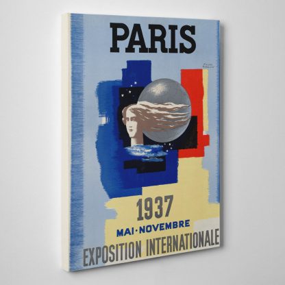 Vintage-1937-Paris-Poster-Framed-Canvas-Art-Print-France-Vintage-travel-City-352141721753