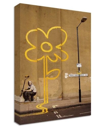 Banksy-Double-Yellow-Lines-Flower-Canvas-LARGE-WALL-ART-street-graffiti-371543911754