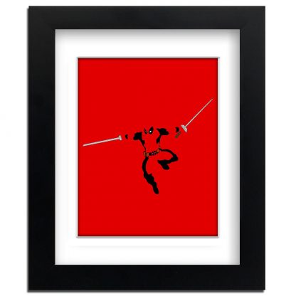 Deadpool-Minimal-Street-Art-professionally-Framed-art-print-with-mount-371961608504