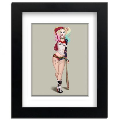 Harley-Quinn-Street-Art-professionally-Framed-art-print-with-mount-352076603725