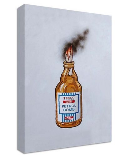 Banksy-Petrol-Bomb-Canvas-LARGE-WALL-ART-street-graffiti-tesco-basic-value-371543911706