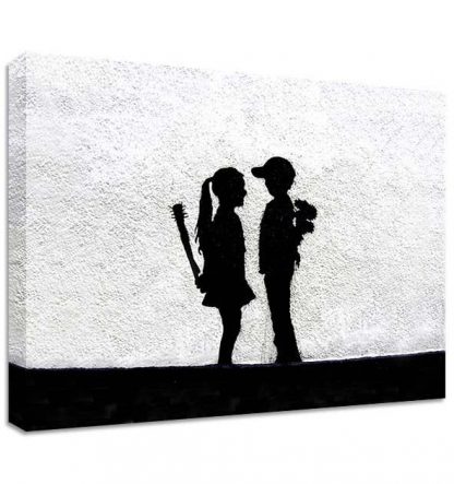 Banksy-Boy-Meets-Girl-CANVAS-LARGE-WALL-ART-Gicle-print-stret-graffiti-351642447707