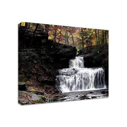 Waterfall-HDR-Framed-Canvas-Art-Print-Nature-Art-Many-Sizes-371543908757