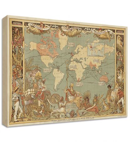 BRITISH-EMPIRE-VISUAL-MAP-CANVAS-LARGE-WALL-ART-atlas-retro-giclee-1886-vint-351642449718