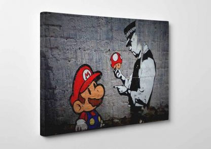 Banksy-Mario-Framed-Canvas-Art-Print-Giclee-Wall-Art-371553573348